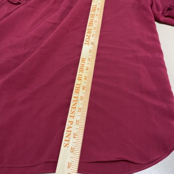 JUICY COUTURE Tunic Top Women's Blouse Long Sleeve Semi Sheer Red Size XXL - Picture 6 of 9